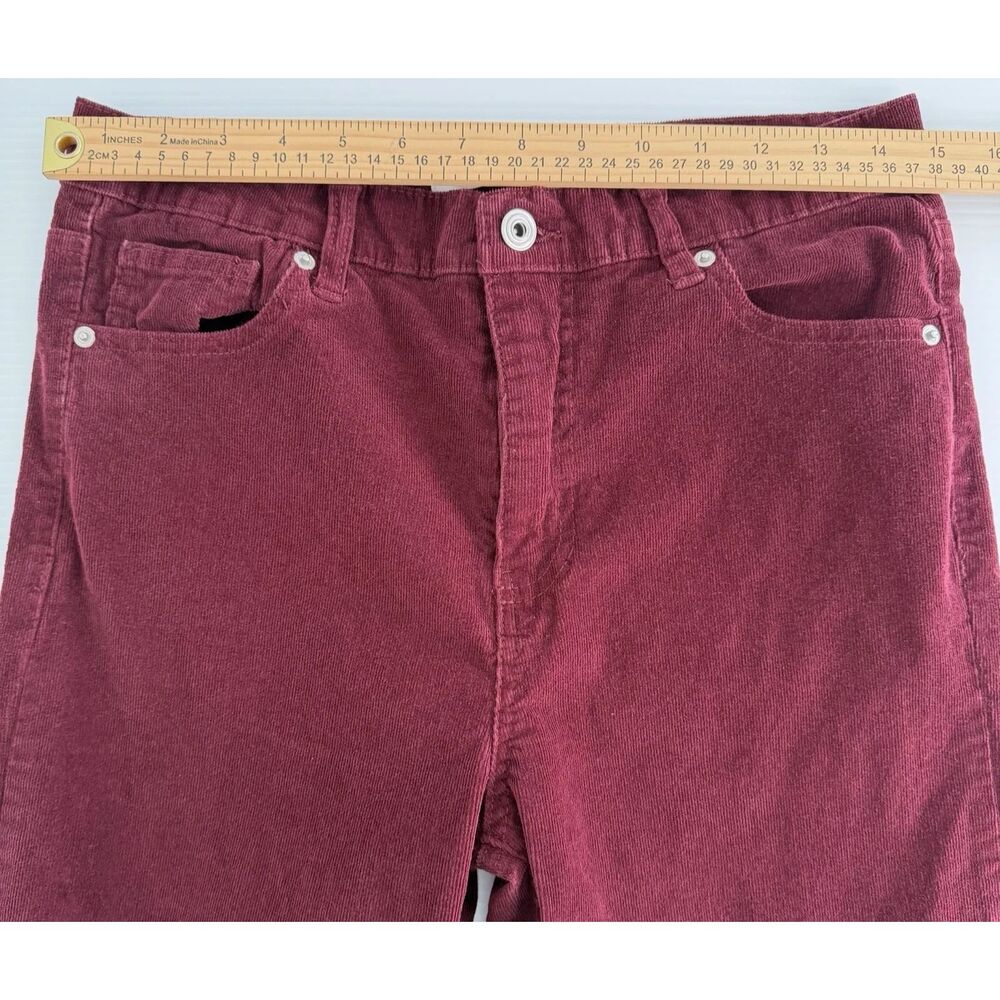 Celebrity Pink Flower Corduroy Flare Jeans Burnt Red Size 11/30 (Fit 30x29) - Picture 6 of 12